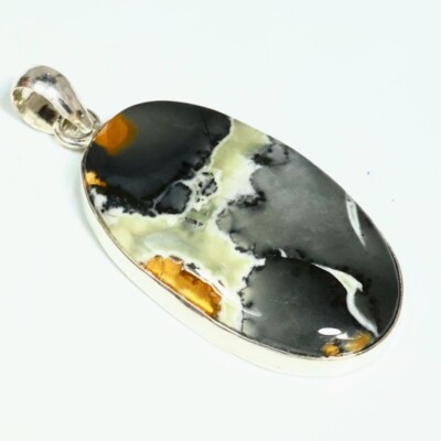 Grade Turban Snail Fossil 925 Silver Plated  Pendant Jewelry Size 2 '' NS-09