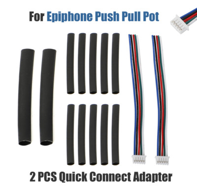 2 PCS Quick Connect Adapter For Epiphone Push Pull Pot Push and Pull Pots Black