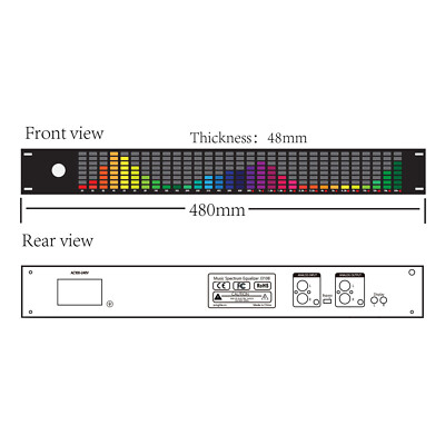 Professional 2CH 31 Bands Music Spectrum Display 15 Bands Digital Equalizer USA