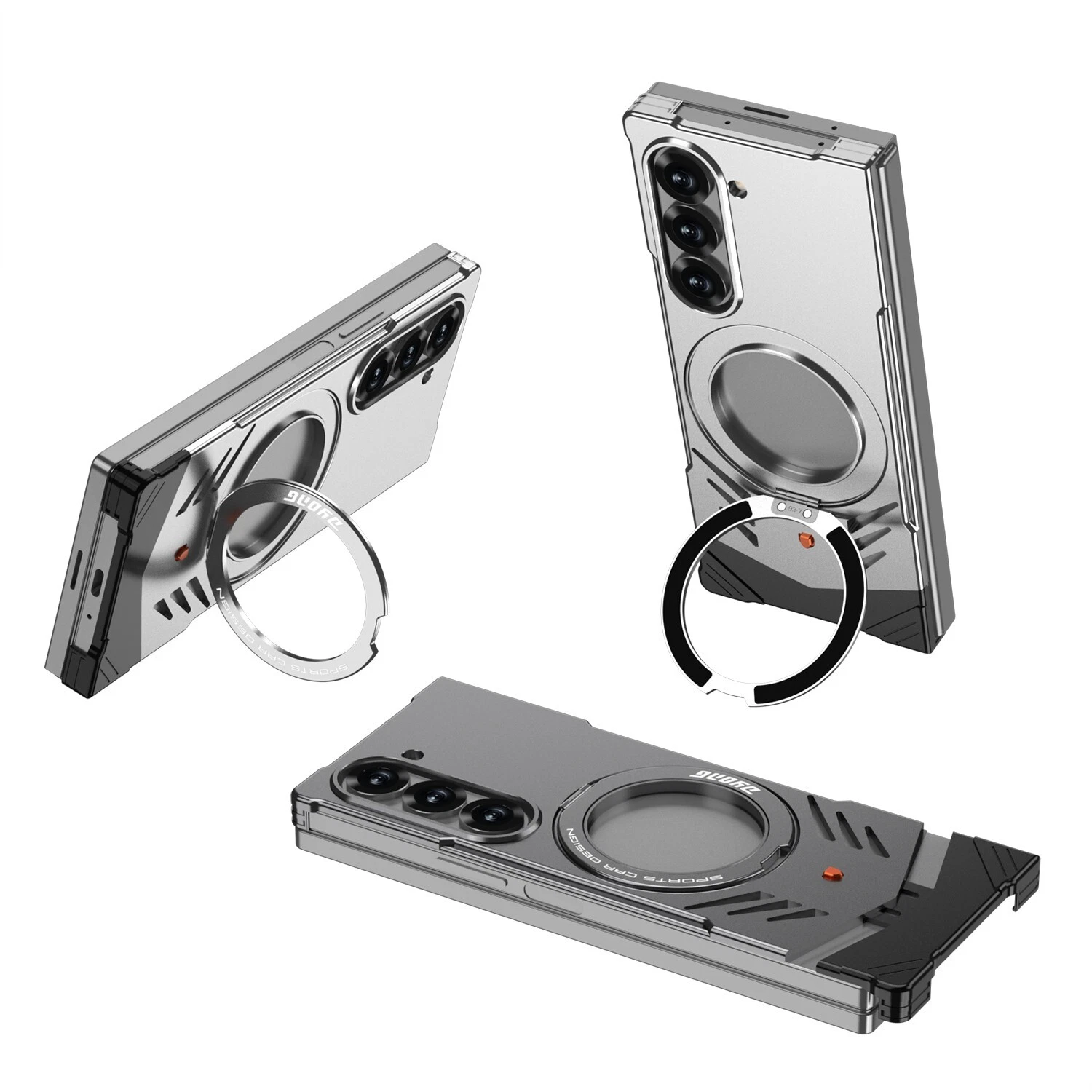 Magnetic Aluminum Metal Frameless Snap Stand Case For Samsung Galaxy Z Fold 6 - Picture 11 of 14