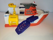 matchbox shark ship floats in water and rescue on land