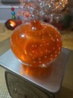 Vintage Kreiss Hand Blown Apple Paperweight Orange Art Glass Bubble JJ#8 — photo 7