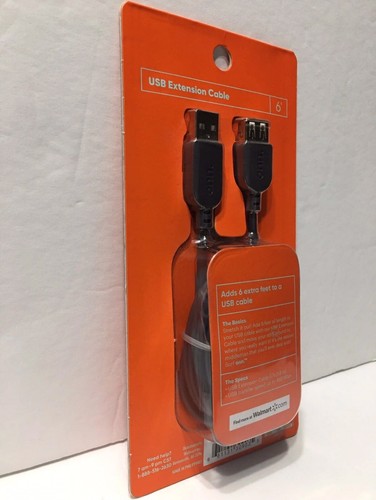Onn. 6 Feet USB EXTENSION 1.8m Factory Sealed NIB Black Up To 480 MBPS Brand New - Picture 5 of 6