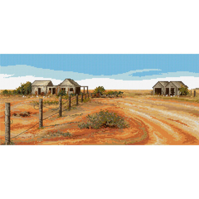 Sunburnt Country counted crosstitch chart, optional Zweigart aida & DMC thread