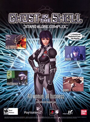 Ghost in the Shell Stand Alone Complex PS2 Game Promo Ad Wall Art