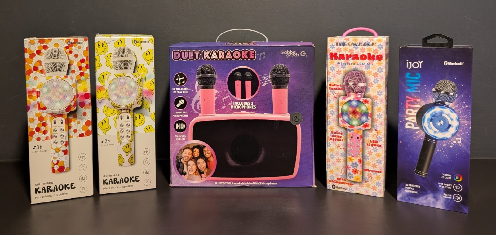 KAROAKE Microphone Lot of 5 - ijoy Throwback Duet iwave Wireless Bluetooth - NEW