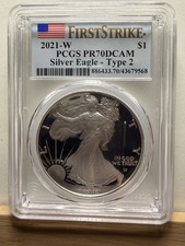 2021-W Silver Eagle Type 2 PCGS PR70DCAM First Strike