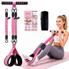 Foot Pedal Resistance Band with Handle, 3-Tube Multifunction Adjustable Yoga ...