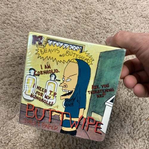 MTV Beavis e Butt-Head TP per il mio buco! Buttwipe carta igienica vintage nuovo - Foto 4 di 8