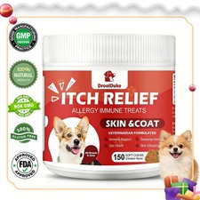 Dog Allergy Itch Relief Immune Chews for Dogs with Omega 3 Itchy Skin 150 Chew