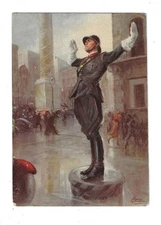Italian Art Military Polizia Italiana Italian Police Artist Signed Postcard 2556