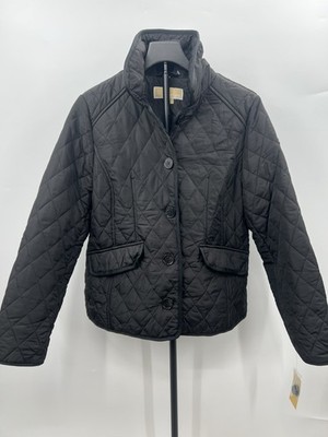 NWT Michael Kors Women's Black Diamond Quilted Pattern Puffer Jacket Size M