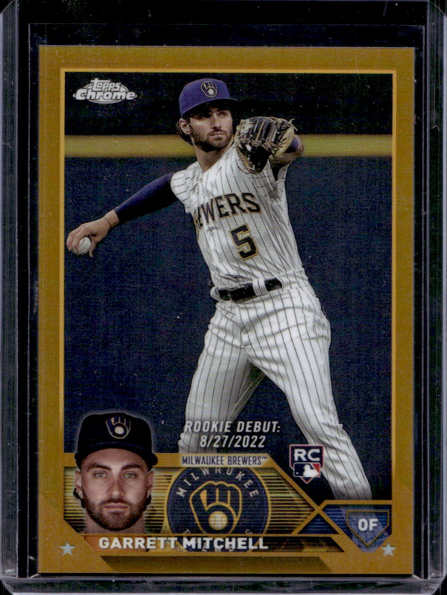 Garrett Mitchell 2023 Topps Chrome Update #USC56 Rookie Debut Gold Refractor /50