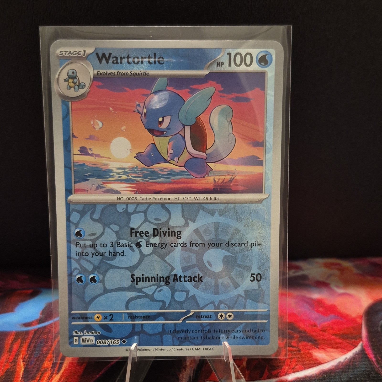 The Pokémon Company Wartortle 008/165 SV 151 Reverse Holo English 100HP Stage 1
