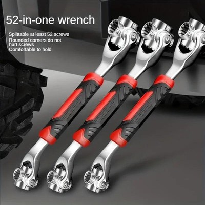 52-in-1 Universal Socket Wrench  8 19mm Non-slip Handle   Rotating Bone Design