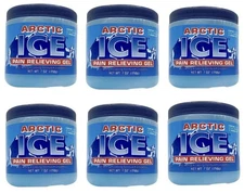 6x- ARCTIC ICE Pain Relieving Gel Fast Acting Cooling Formula Greaseless 7 OZ