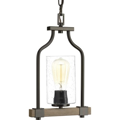 Progress Lighting P500056 Bronze Barnes Mill Single Light 9''W Mini Pendant