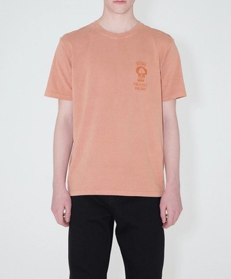 Stussy X Our Legacy Work Shop Surf Skull Pigment Dyed Tee in Clay