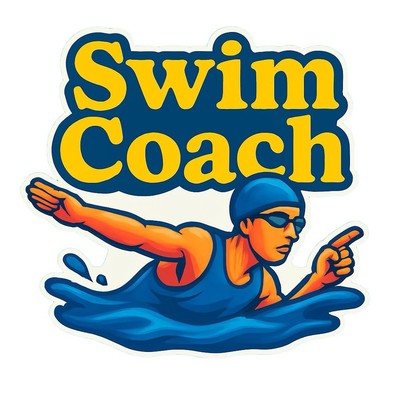 New 3  Swim Coach Vinyl Decal Sticker Waterproof