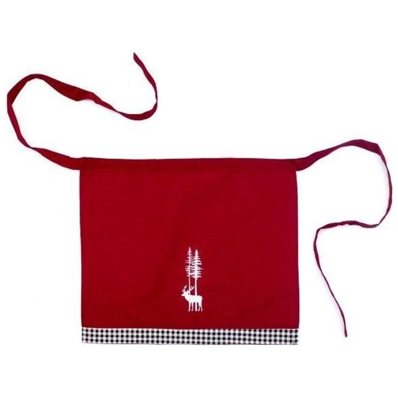 Grembiule da Cucina Natalizio 100% Cotone Rosso Ricamo Evviva 50x40 cm Natale, fotografia 4 di 9