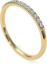 18k Gold Plated Cubic Zircon Eternity Stacking Engagement Ring US 4-13