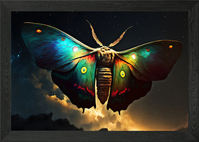 Gemälde alter Schmetterling gerahmt Wandbild Poster Leinwanddruck Bild