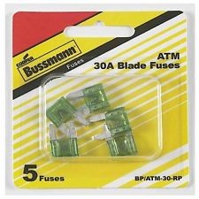 ATM-30 Green ATM 30 Amp Fast-Acting Automotive Mini Blade Fuses - 5 per Box
