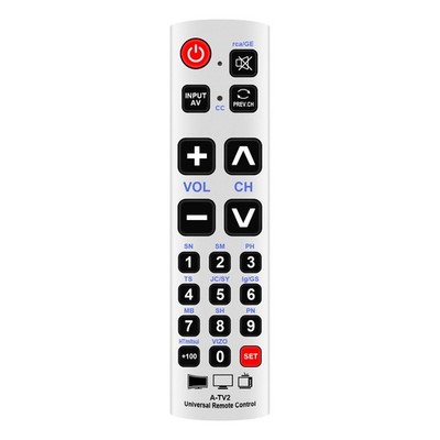 A-TV2 URC-1234ALB Replaced Remote fit for Almost All Brand TVs