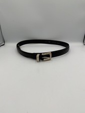 Vintage Black Cowhide Leather Western Belt with Engraved Buckle Tip size 40