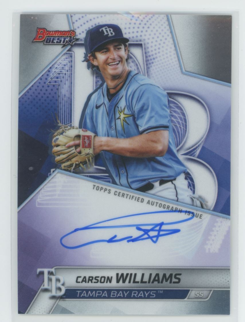 2025 Bowman's Best of 2025 Autographs Carson Williams Auto Tampa Bay Rays