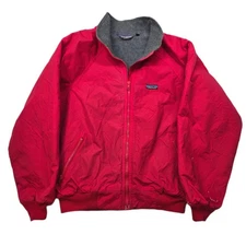 Patagonia Bomber Jacket Kid XL 13 14 Women Small Red Fleece Lined Nylon Made USA