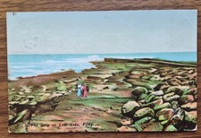 1906 The Brig at Low Tide, Filey Colourised Postcard