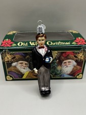 Old World Christmas OWC New Brunette Groom Glass Ornament Damaged SOLD As Is