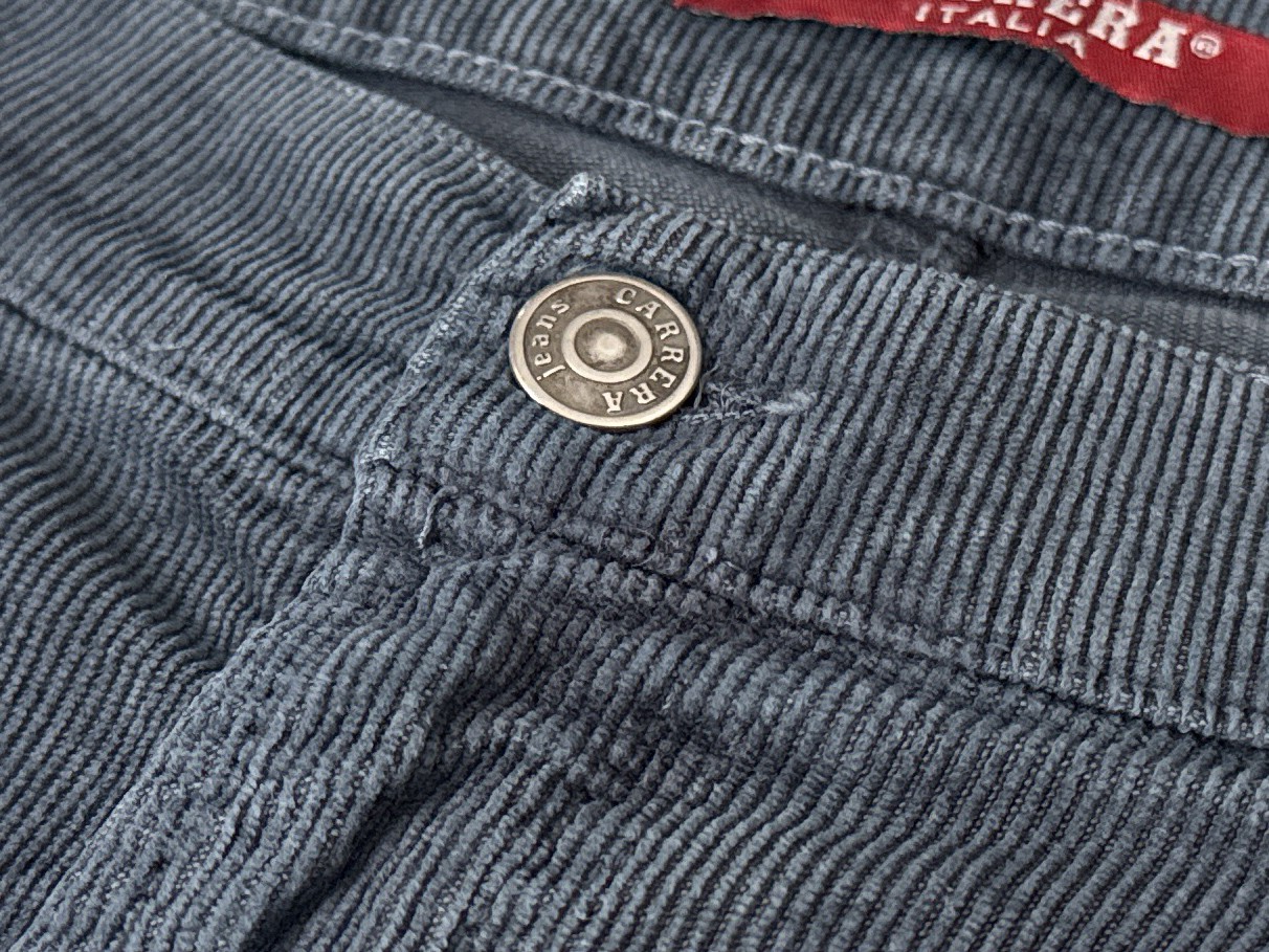 Carrera Italia Corduroy Trousers 38x33 Blue Grey Mod 700 Regular IT 54 Classic image 5