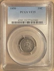 1850 PCGS VF35 Liberty Seated Dime 10c