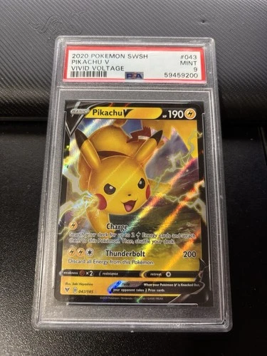 Pokémon TCG Pikachu V #043/185 Vivid Voltage Holo Ultra Rare PSA 9 2020
