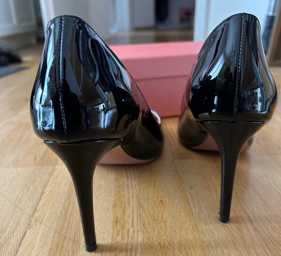 Peeptoes in Schw. Lack, wie neu, in 43 mit Karton - Bild 2 von 4