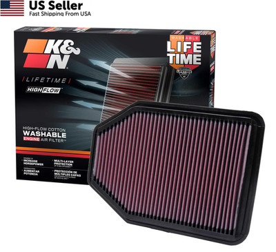 K&N High-Flow Air Filter 2007-2018 Jeep Wrangler JK Washable 22-2364 FROM USA 