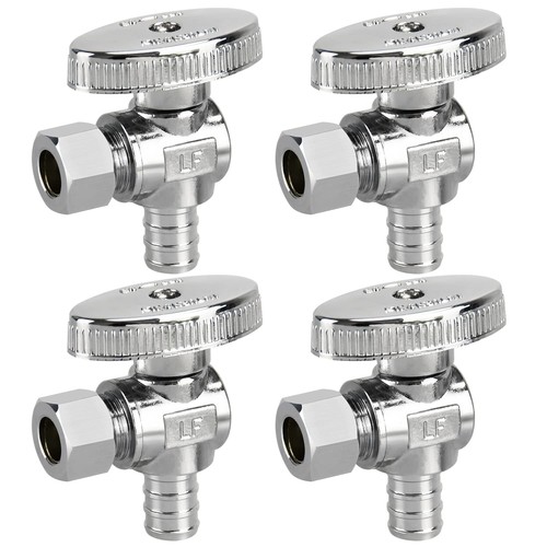 4 PCS 1/4 Turn Angle Stop Valves Shut Off Plumbing Fitting Heavy Duty