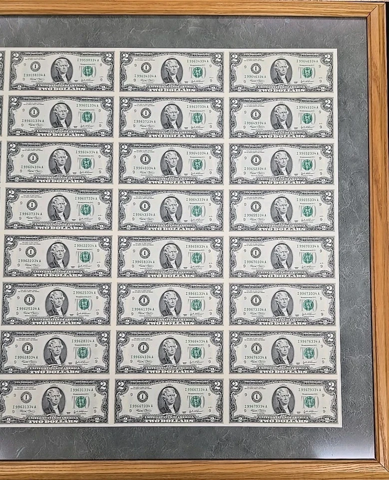 2003 $2 Minneapolis (32) Piece Full Sheet in Frame - Image 3 of 4