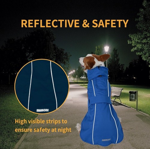 Adjustable Waterproof Dog Raincoat for Dogs,Lightweight Pet Rain Jacket Large - Picture 4 of 10