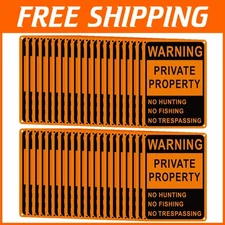 Reflective Aluminum No Trespassing Signs 40 Pcs
