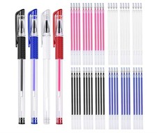4 Pieces Heat Erasable Pens for Fabric with 28 Refills Fabric Marking Pens Fabri