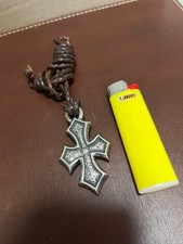 BWL Bill Wall Leather Sterling Silver 925 "C" Cross Pendant