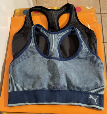 Puma Set Of 2 Unpadded Racerback Sports Bras 15  P2P Medium Fits 34C-36B