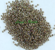 15/0 Round TOHO Japan Glass Seed Beads 994- Gold-LIned Rainbow Crystal 10g