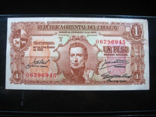 URUGUAY 1 Peso 1939 P35 Montevideo Banco de la República Oriental 6945# MONEY - Picture 1 of 2
