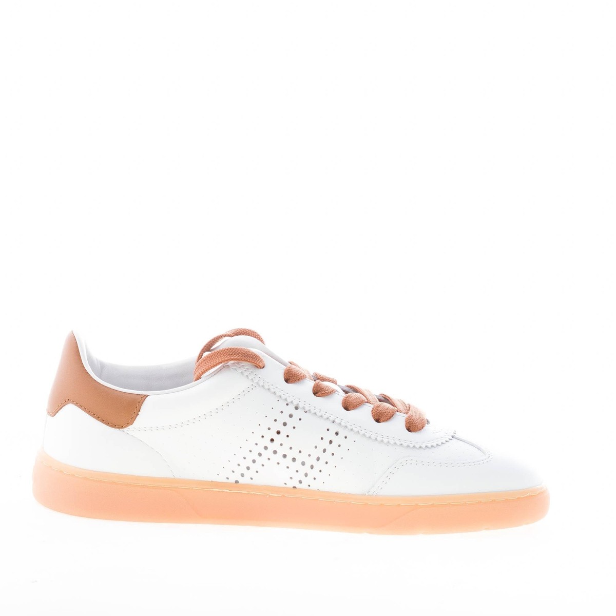 HOGAN HXW6670FL40TLN0VBT 関税送料込 Hogan women shoes H647 white and brown leather Cool sneaker