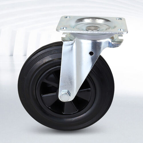 160x40mm or 200x50mm Rubber Swivel Castor Wheels Trolley Caster for Trash Cans - Picture 7 of 14