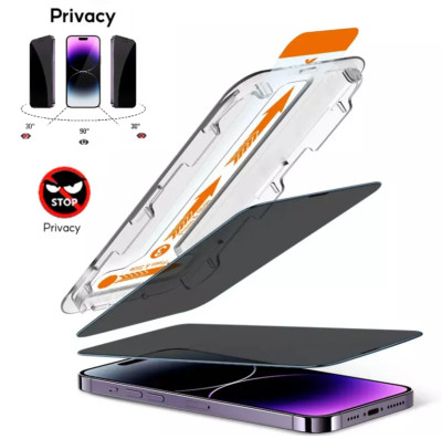  PRIVACY Blickschutz Panzerfolie Schutzglas für iPhone 12 13 14 15 16 Pro Max 